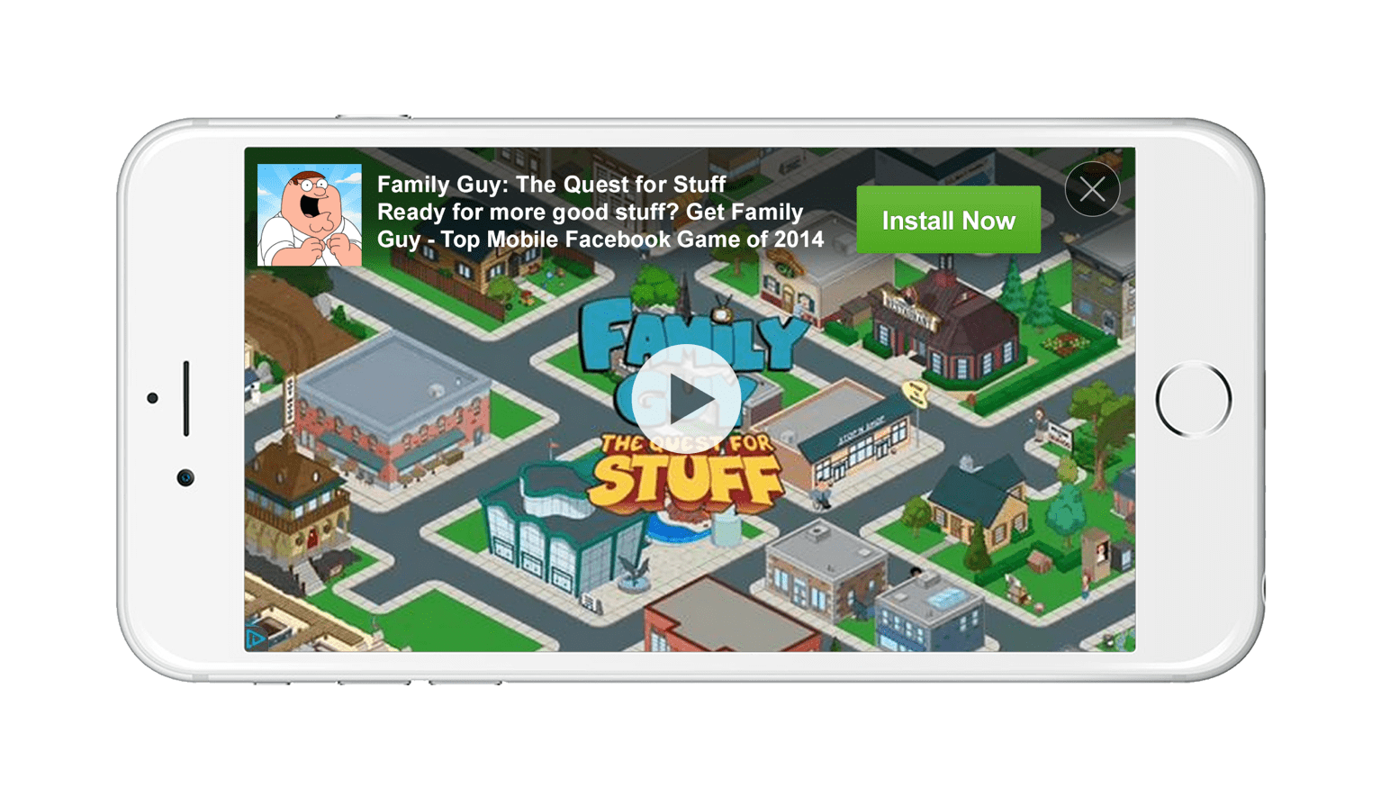 Video ad format displayed between mobile game levels