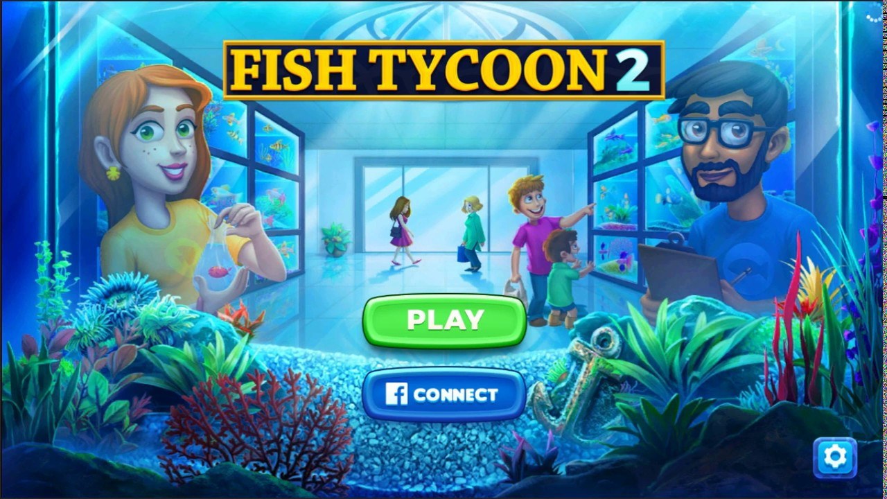 Fish Tycoon 2 virtual aquarium tank view with colorful fish
