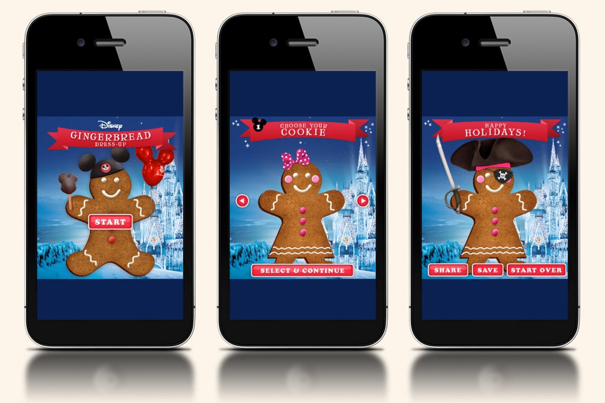 Holiday-themed in-app ad creative with festive icons