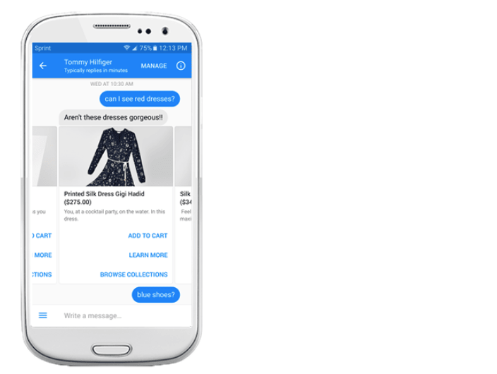Image Source: this is an example of an eCommerce or retail company that is leveraging Facebook’s communication function during the sales cycle.