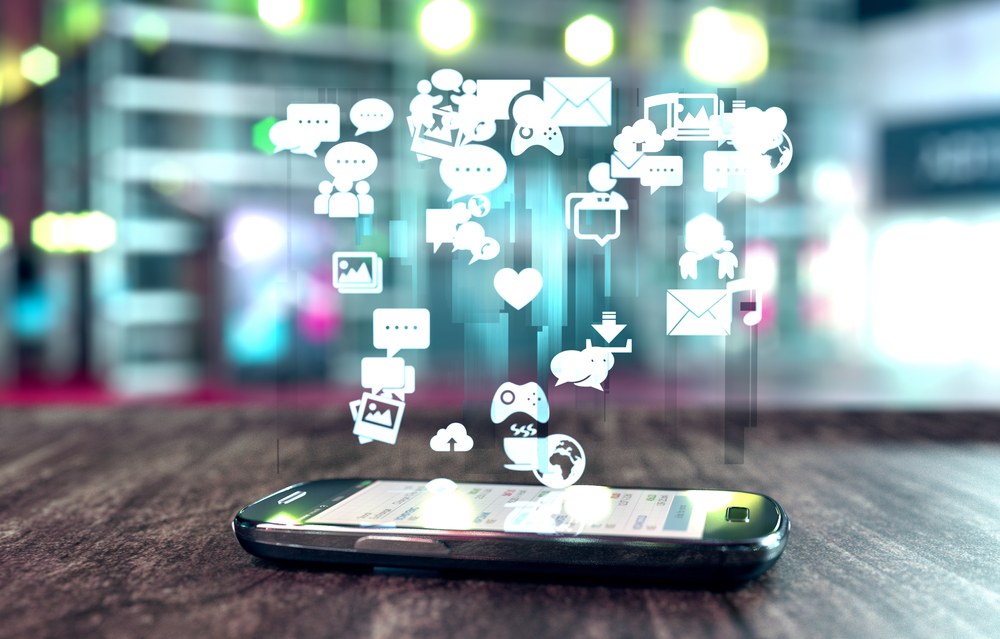 Social media apps open on a mobile phone screen