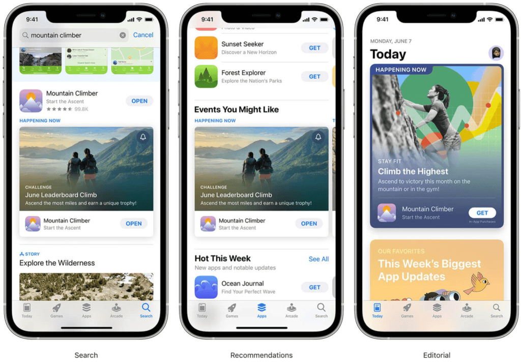 iOS 15 In-App Events displayed on App Store product page