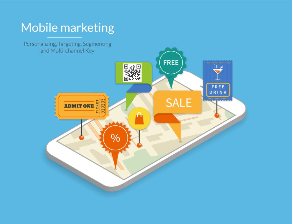 Mobile app icons with Black Friday promotional badges and discount labels
