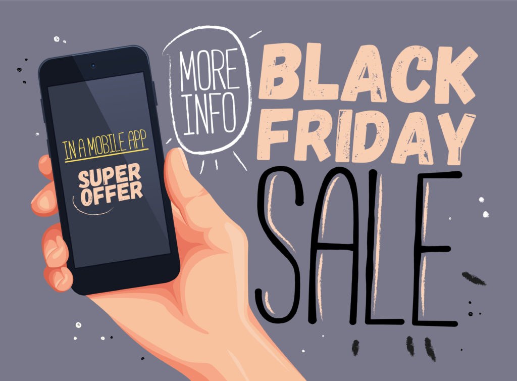 Customer receiving early access Black Friday deal notification on phone