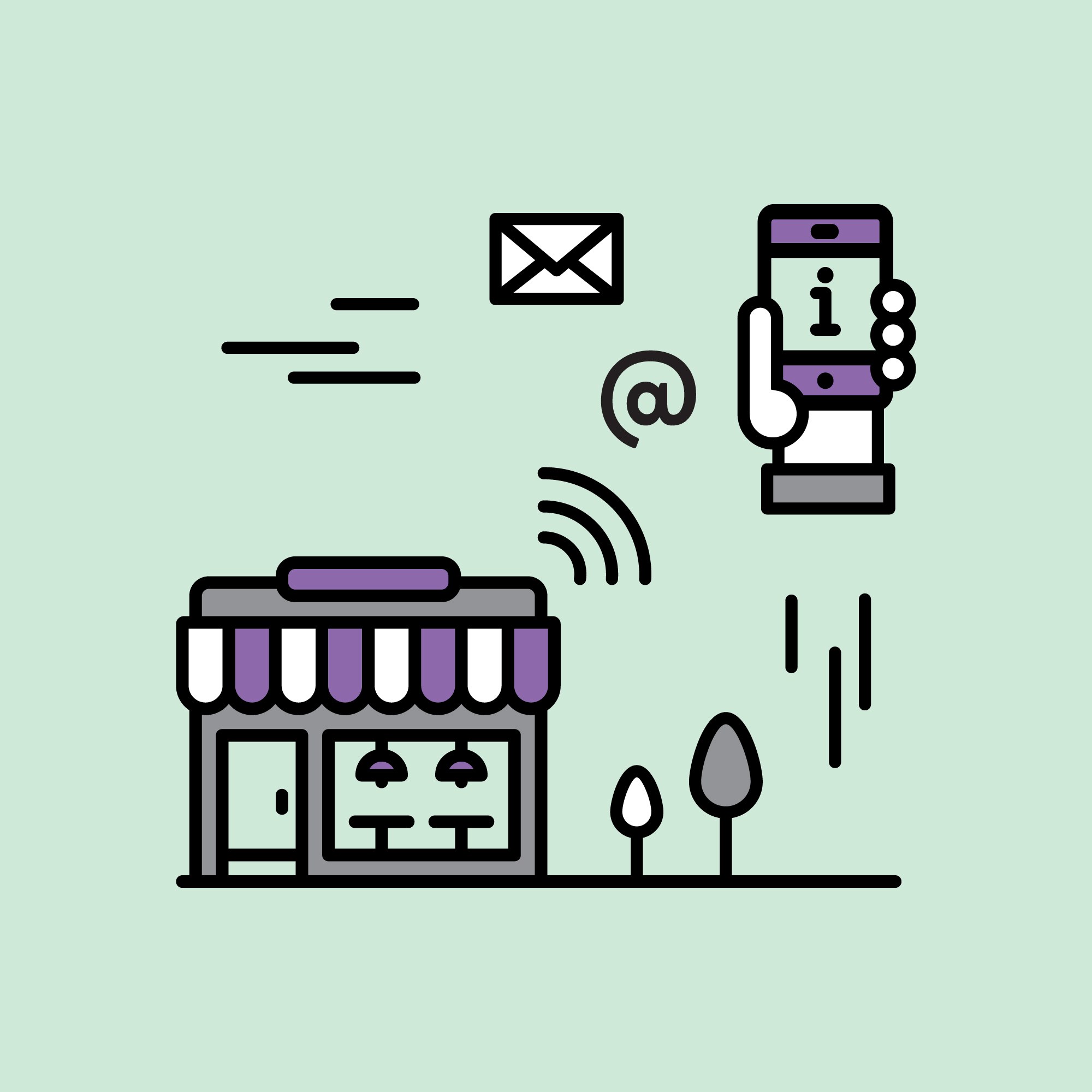 Shopper receiving a proximity marketing offer on a mobile device near a store