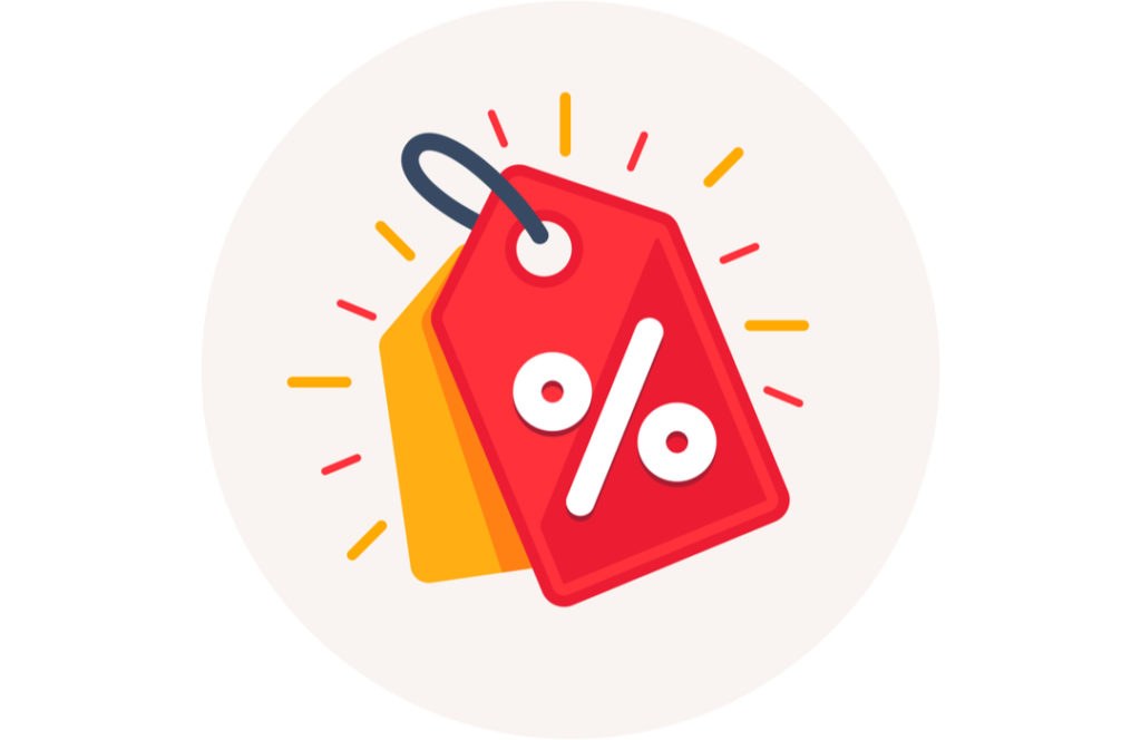 Shopping bags and discount tags representing app promo deals