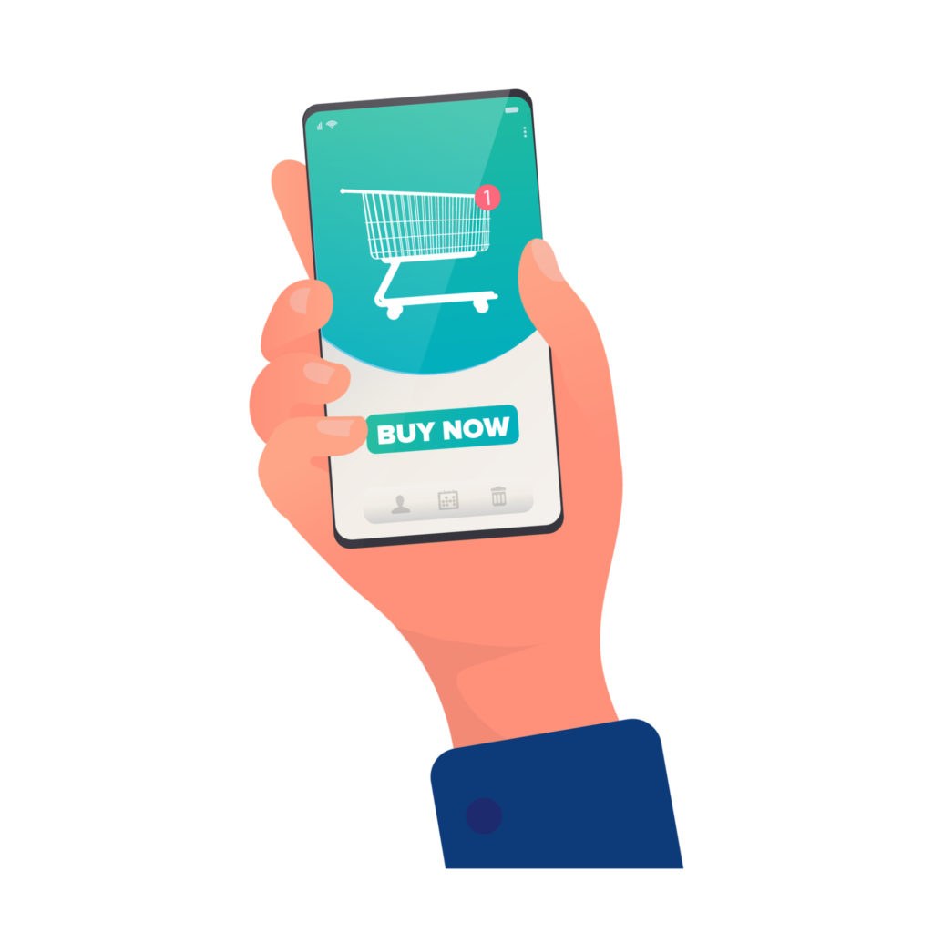 Shopper researching gift ideas on a smartphone before purchasing