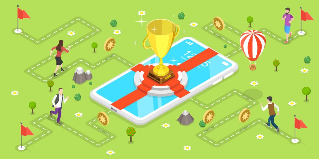 Mobile user tapping a playable ad on a smartphone screen
