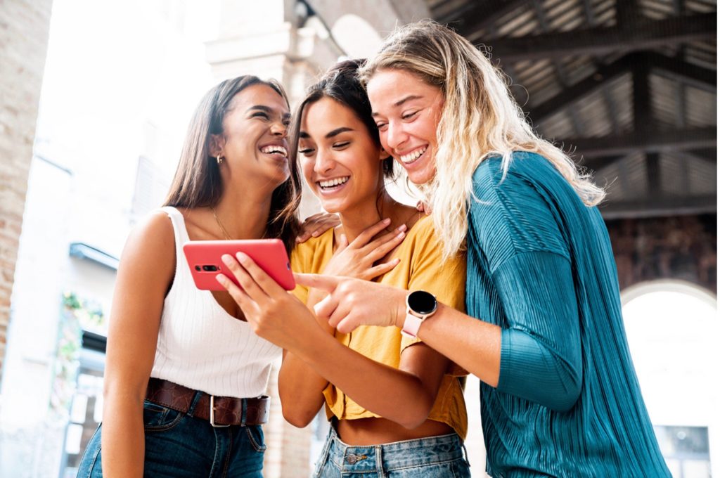 Gen Z consumer using a smartphone for mobile shopping