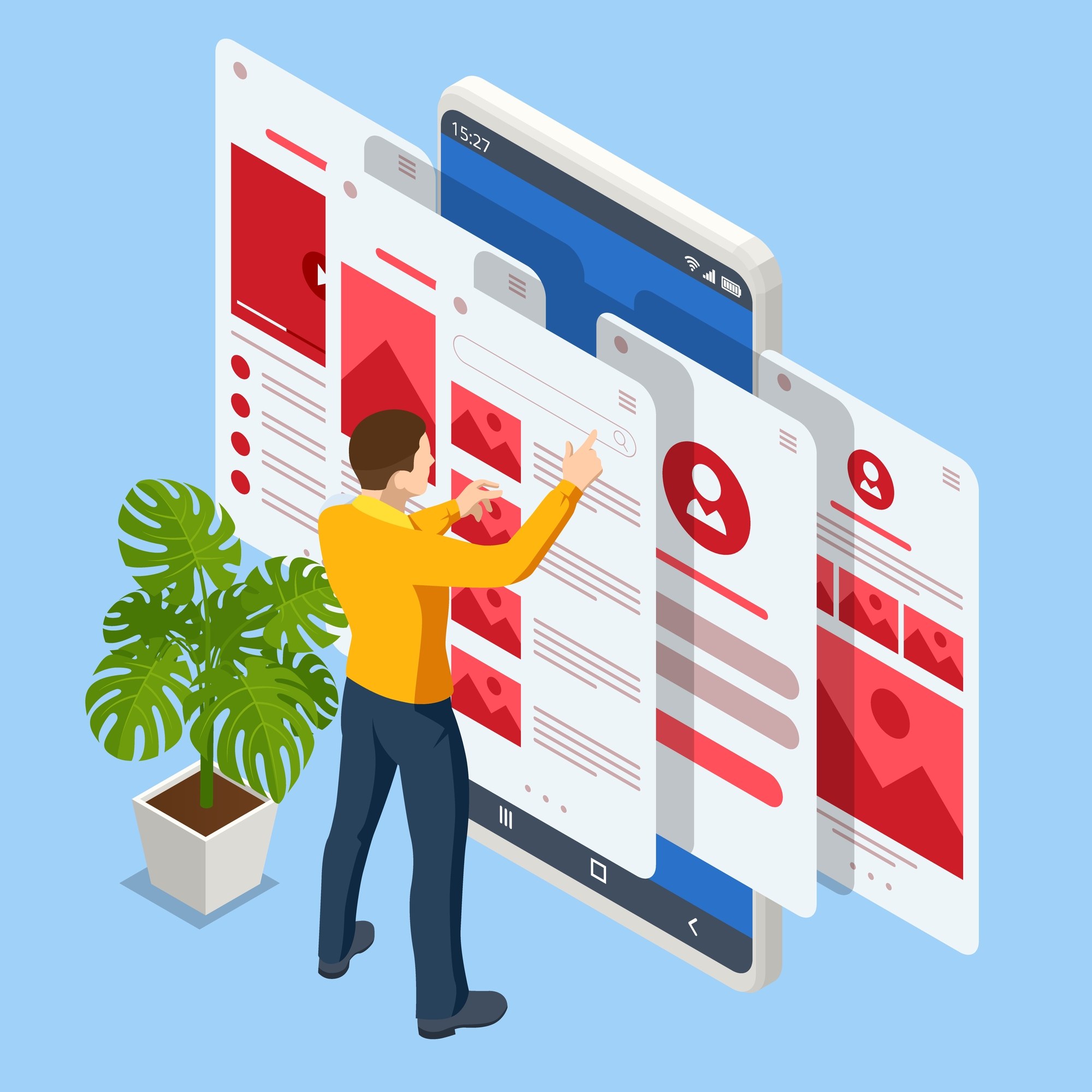 Marketer reviewing app ad performance metrics on a dashboard