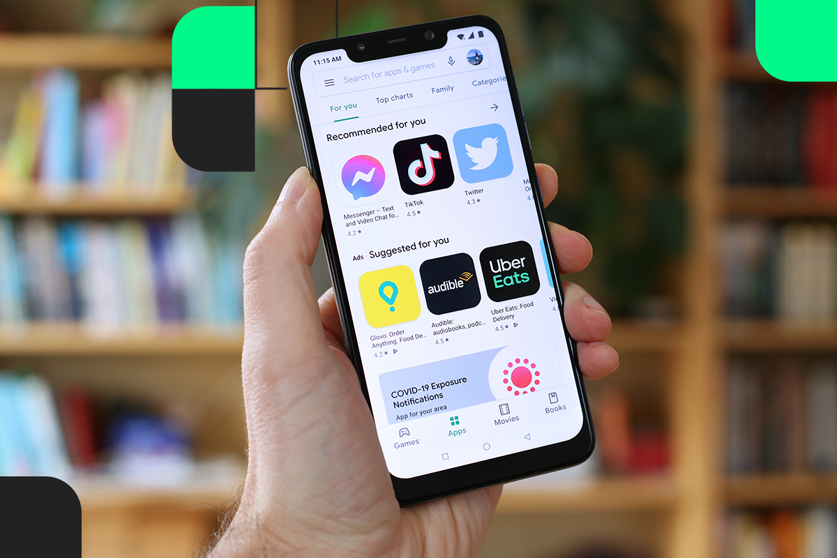Google Play Store search results showing ranked apps