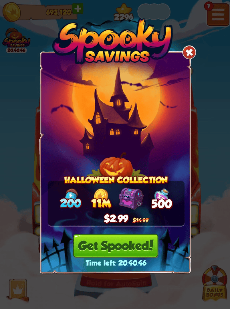 Limited-time Halloween in-app purchase bundle with discount pricing