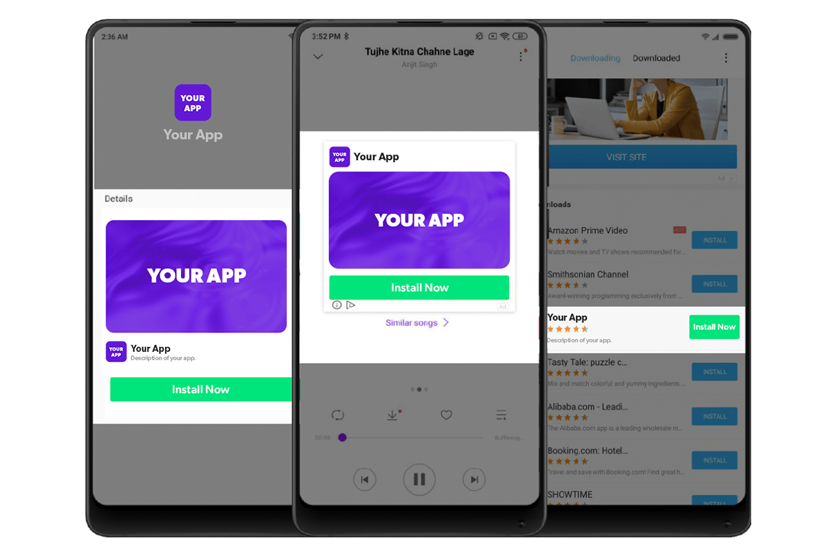 OEM native placement ad seamlessly integrated into device interface
