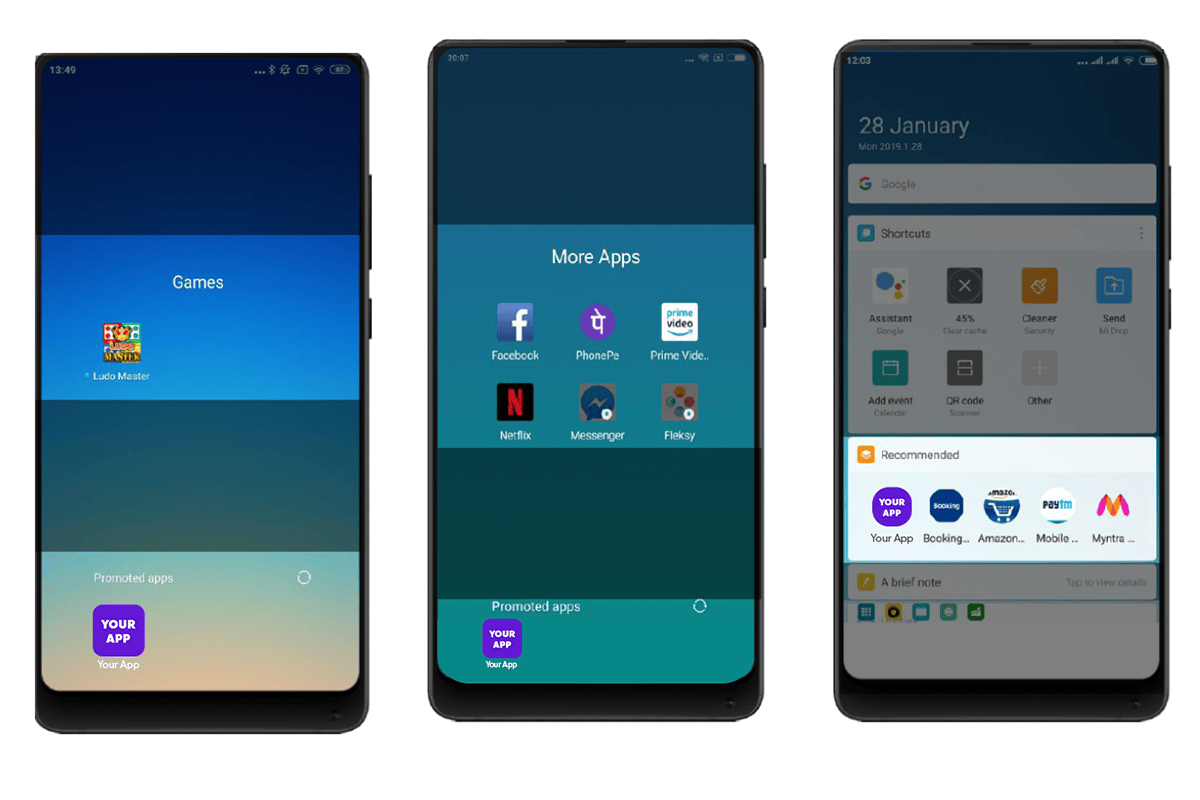 OEM icon ad displayed on Android home screen
