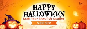Temu shopping app Halloween seasonal sale banner example