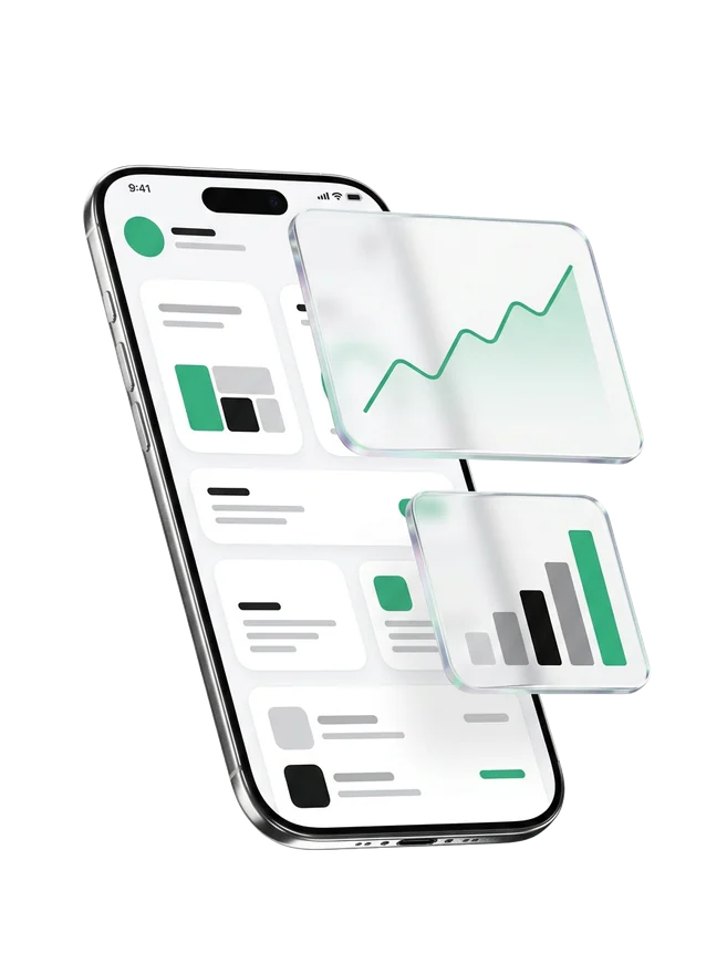 Mobile game analytics dashboard showing revenue and engagement trends