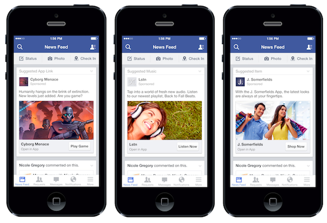 mobile News Feed FB ad example